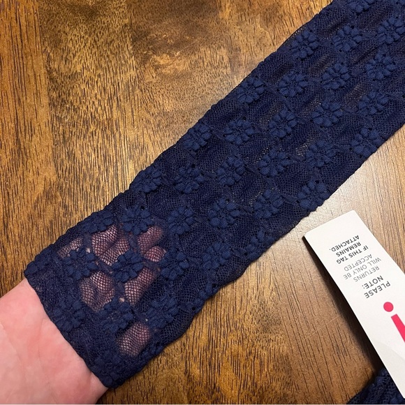 NWT Bardot Adoni Long Sleeve Lace Midi Dress L / US 8 Navy Fitted - Picture 8 of 13